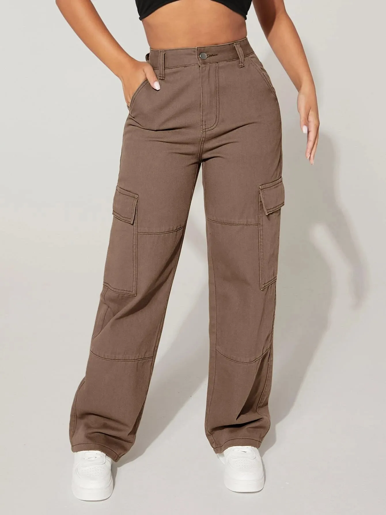 Denim Zipper Cargo pants