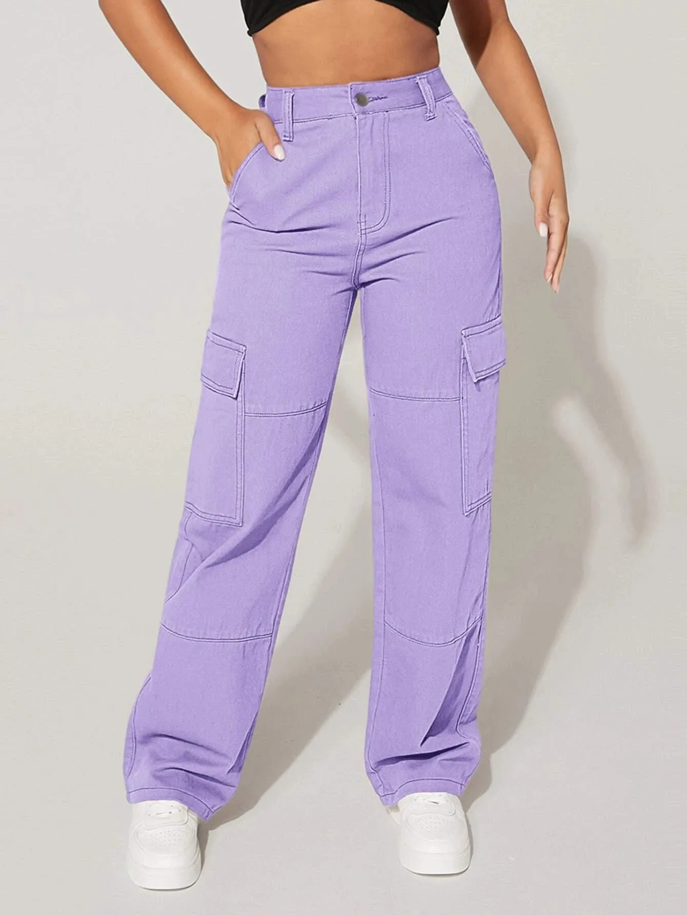 Denim Zipper Cargo pants