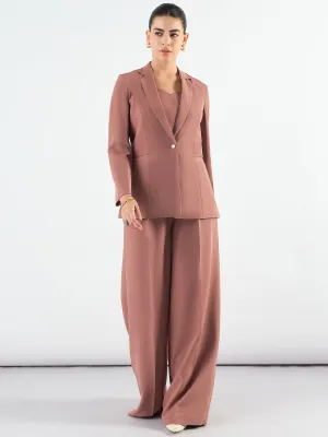 Dusty Peach Poly Viscose Classic 3-Piece Suit