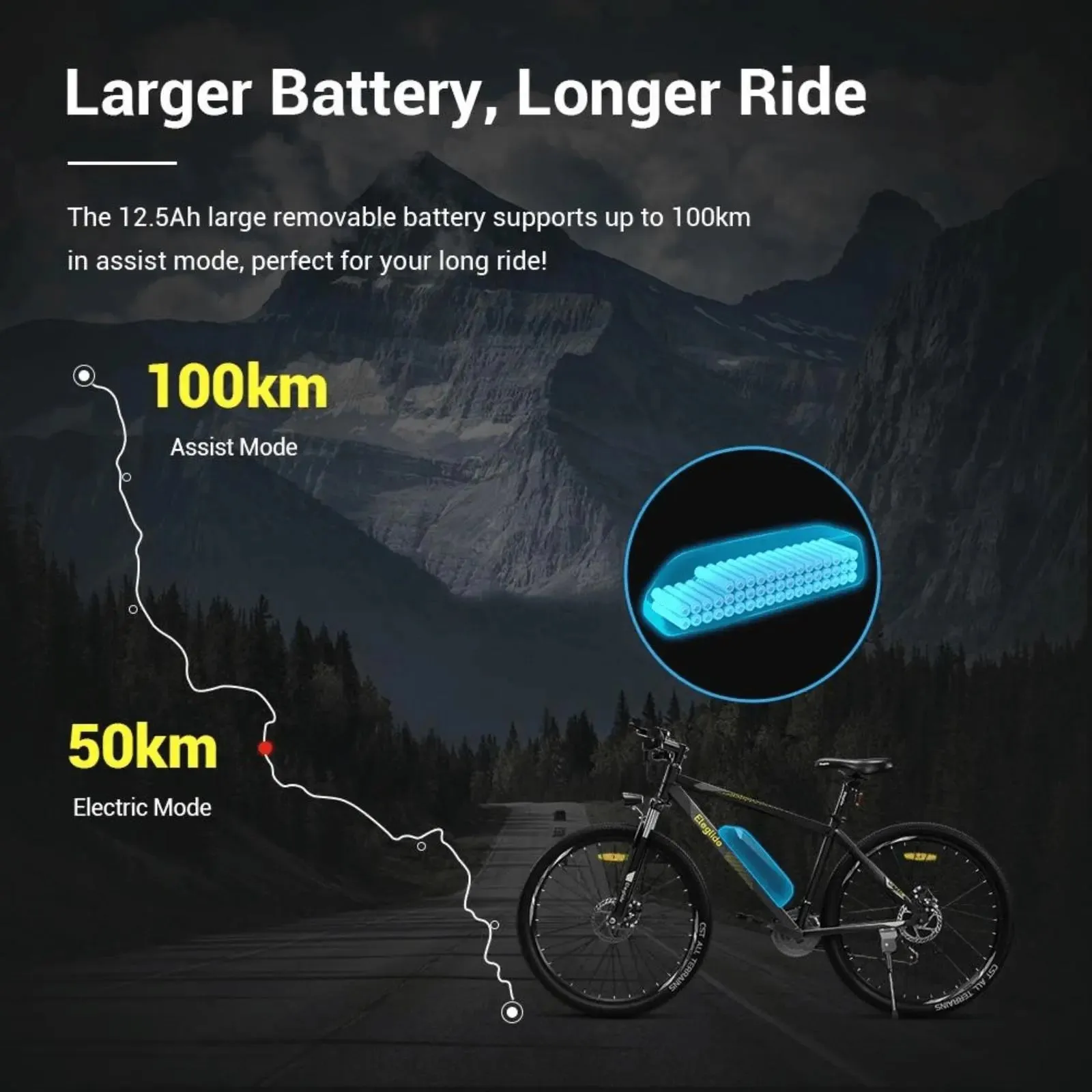 Eleglide M1 Plus Electric Mountain Bike 250W Black