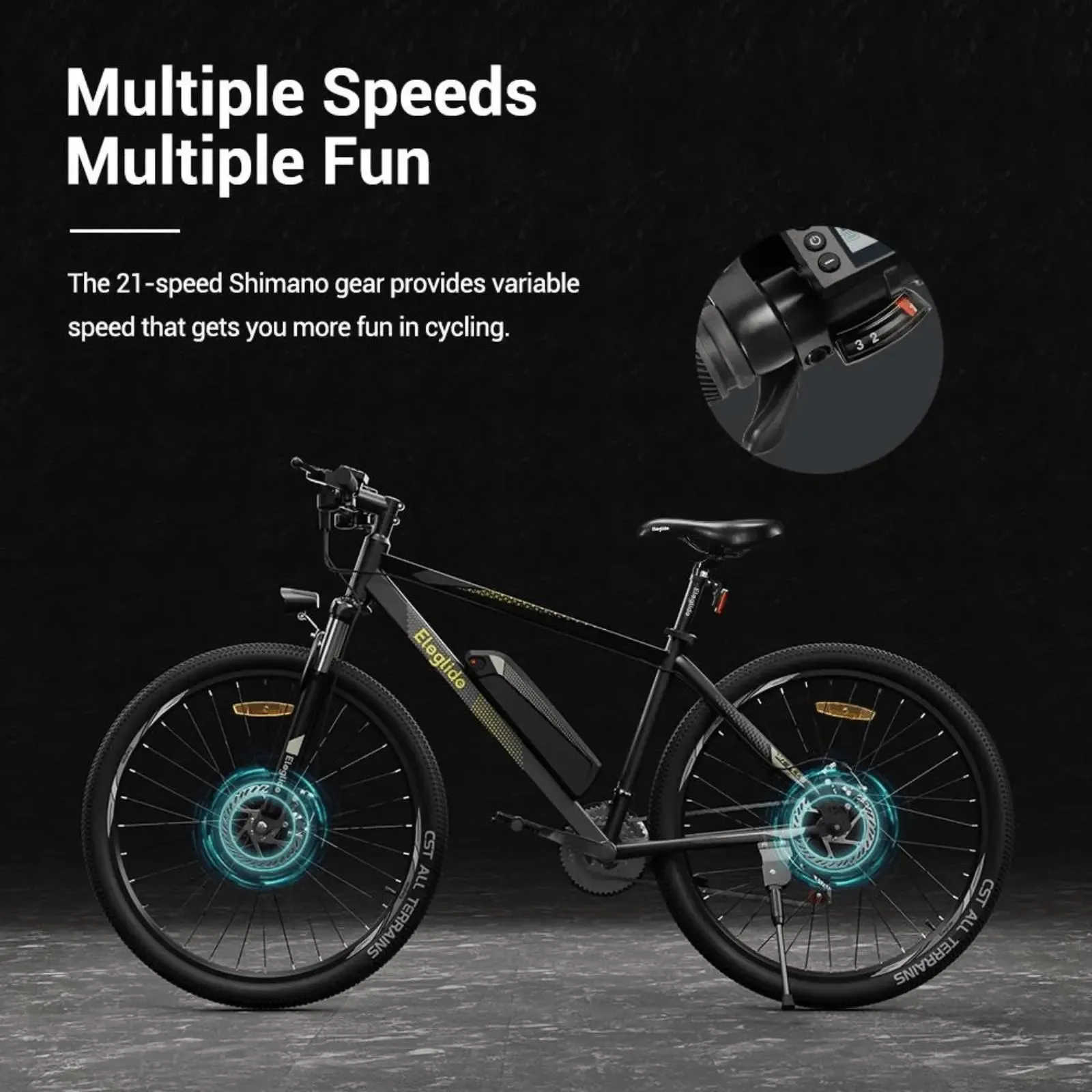 Eleglide M1 Plus Electric Mountain Bike 250W Black