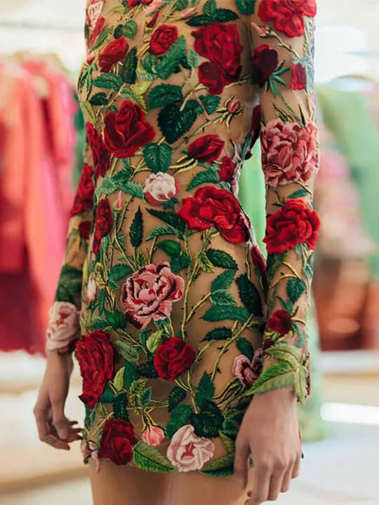 Embroidered Lace Dress - Julia