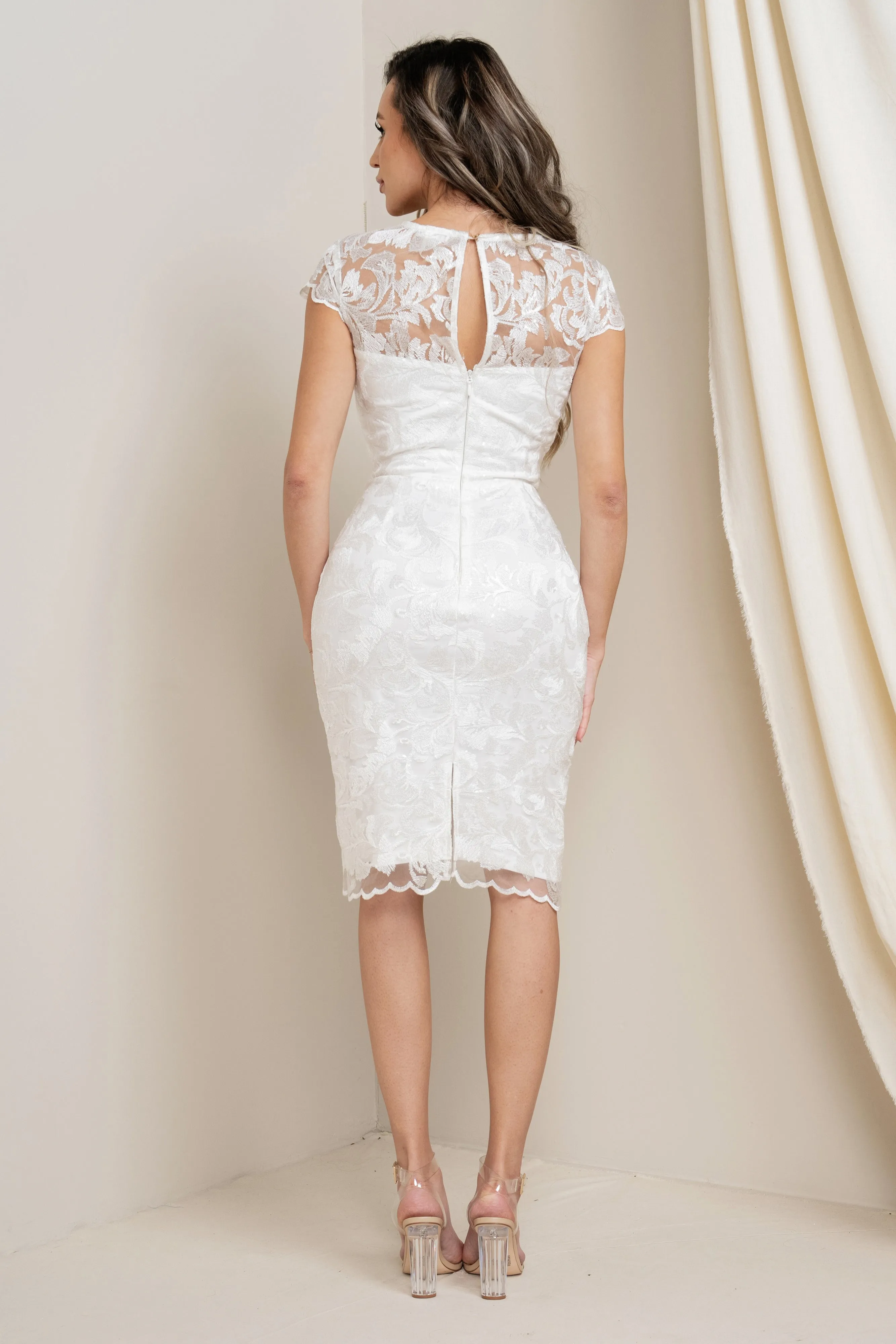 Embroidered Lace Midi