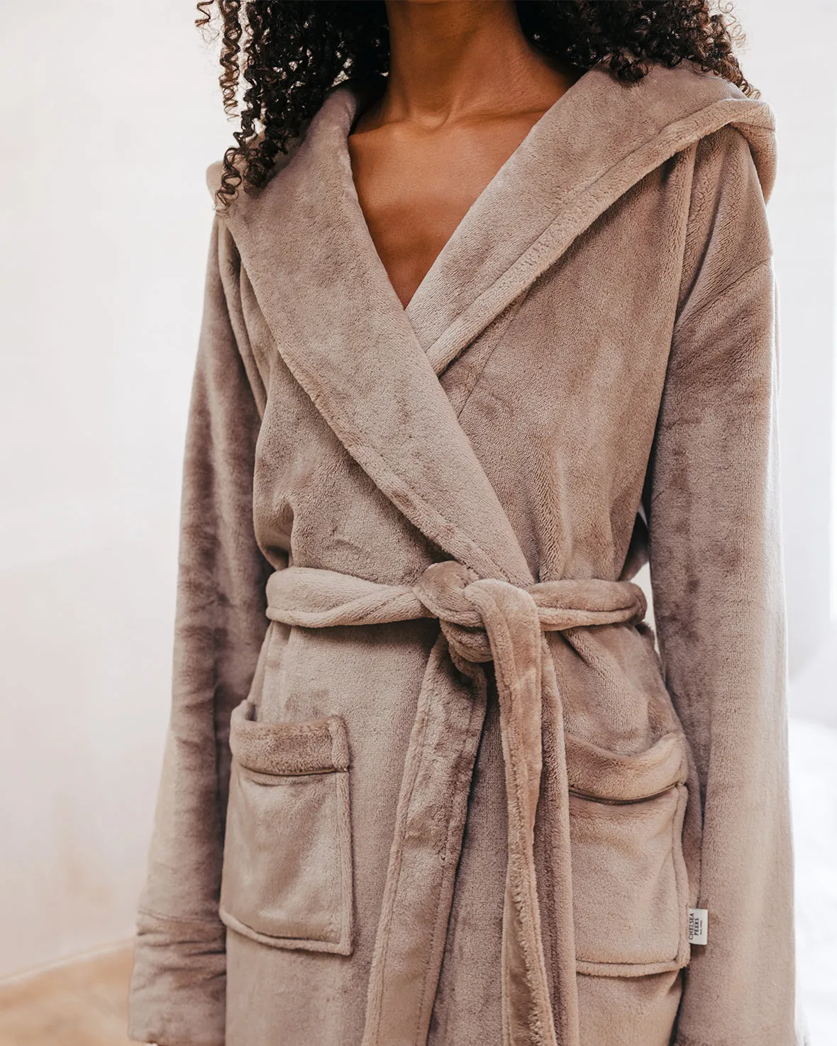 Fleece Dressing Gown - Beige