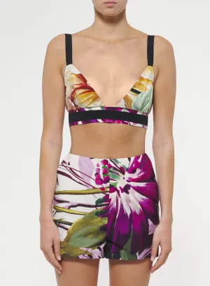 Floral Print Poplin Bralette