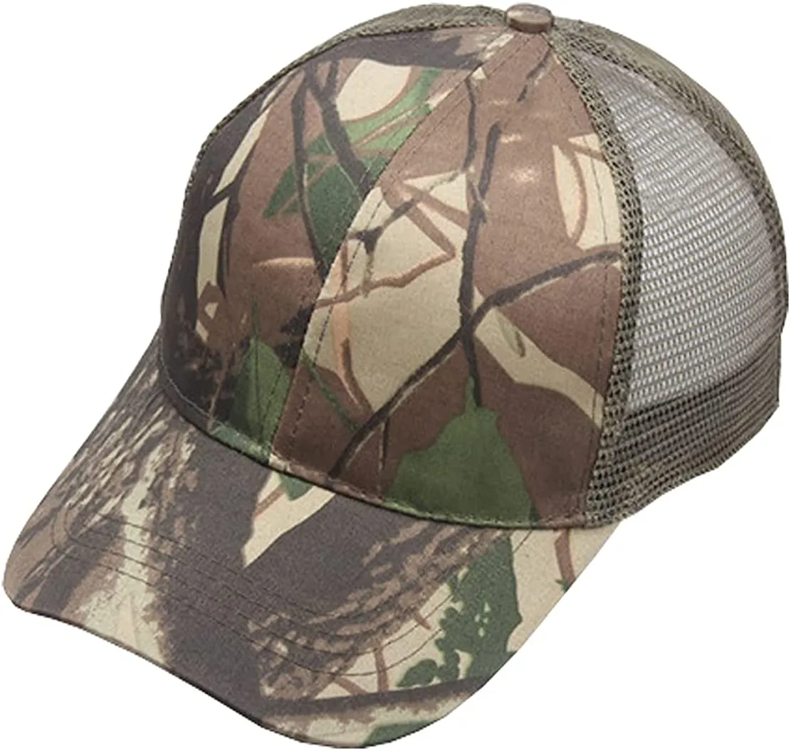 Foetest Adjustable Baseball Cap Camouflage Mesh Hat Sports Net Cap Sport Summer Hat Military Cap