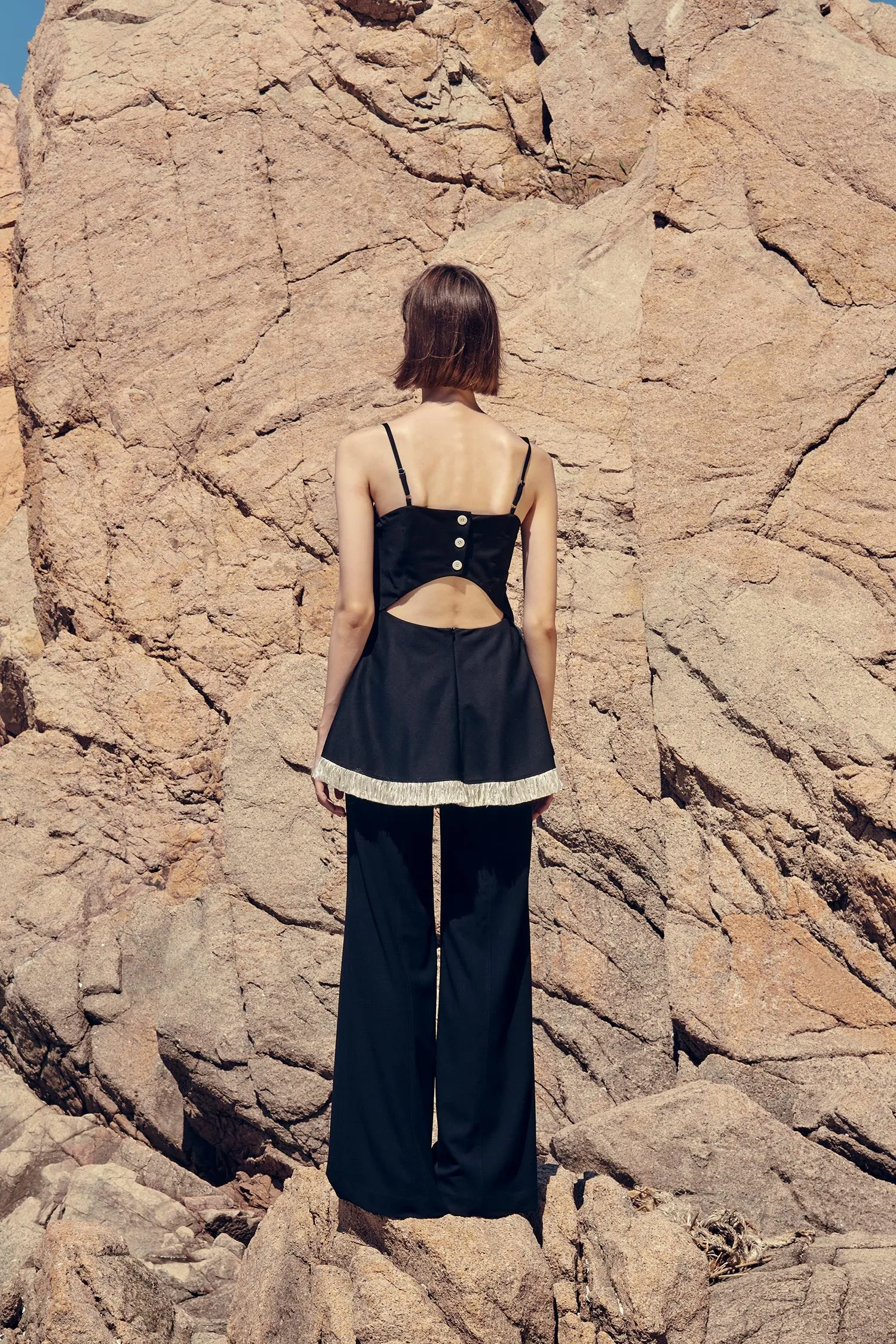 FRANJA TROPICAL WOOL OPEN BACK TOP