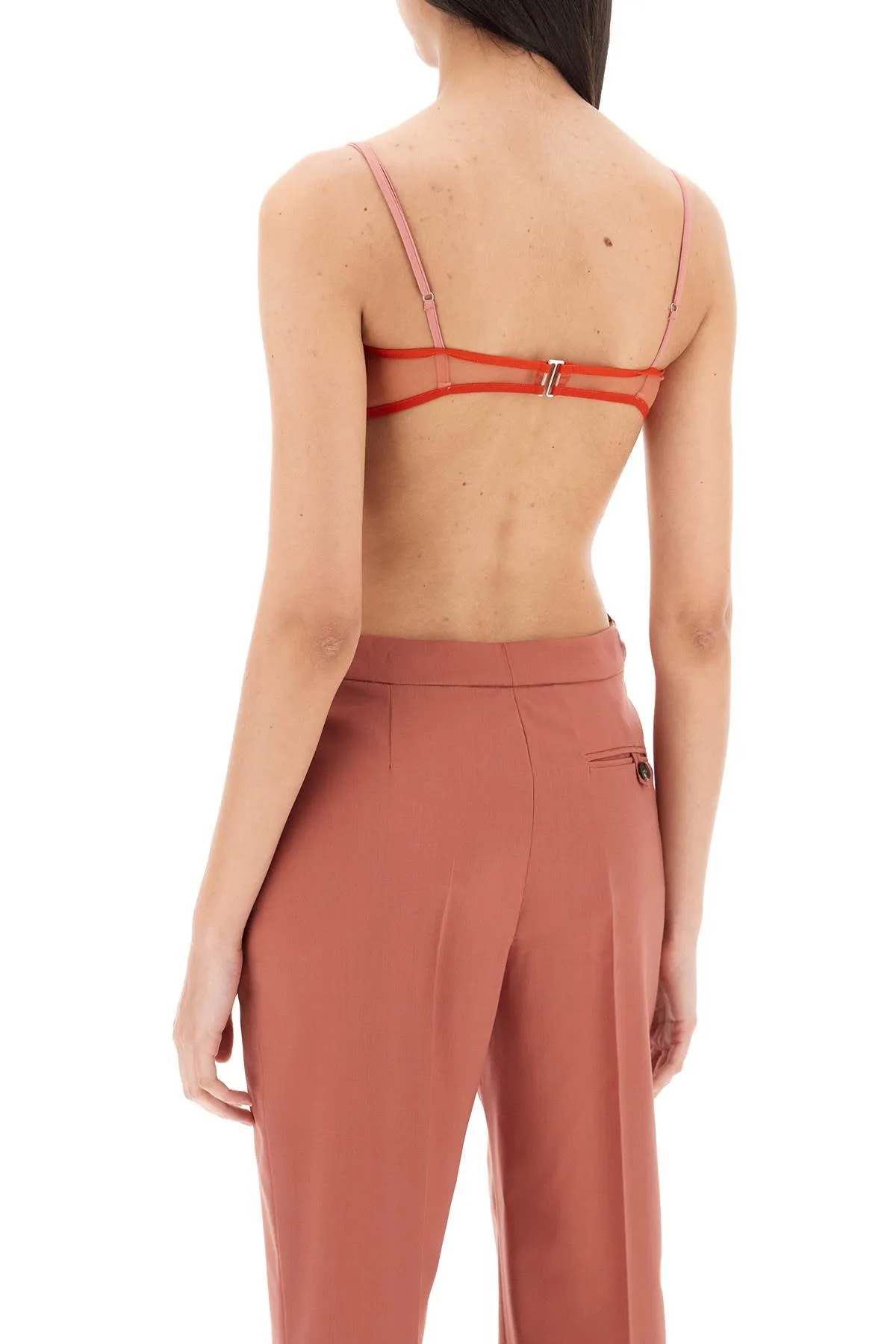 gathered bralette top with hearts
