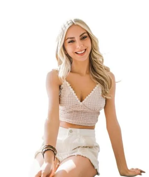 Gingham Smocked Bralette Top