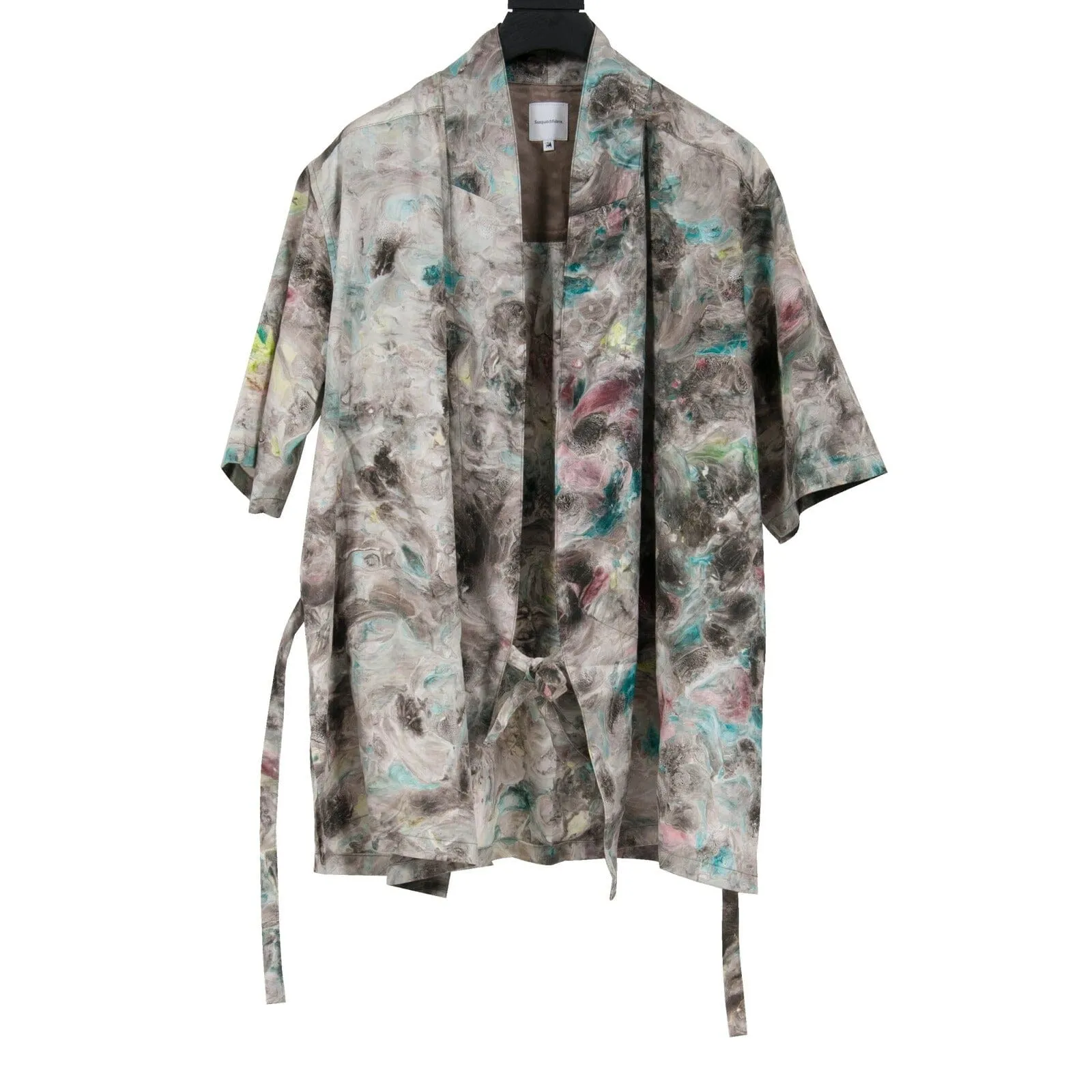 Grey Blue Printed Norihagashi Kimono
