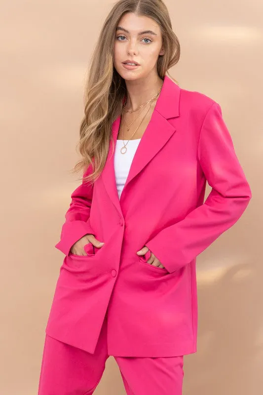 Hot Pink Blazer with Pants Set