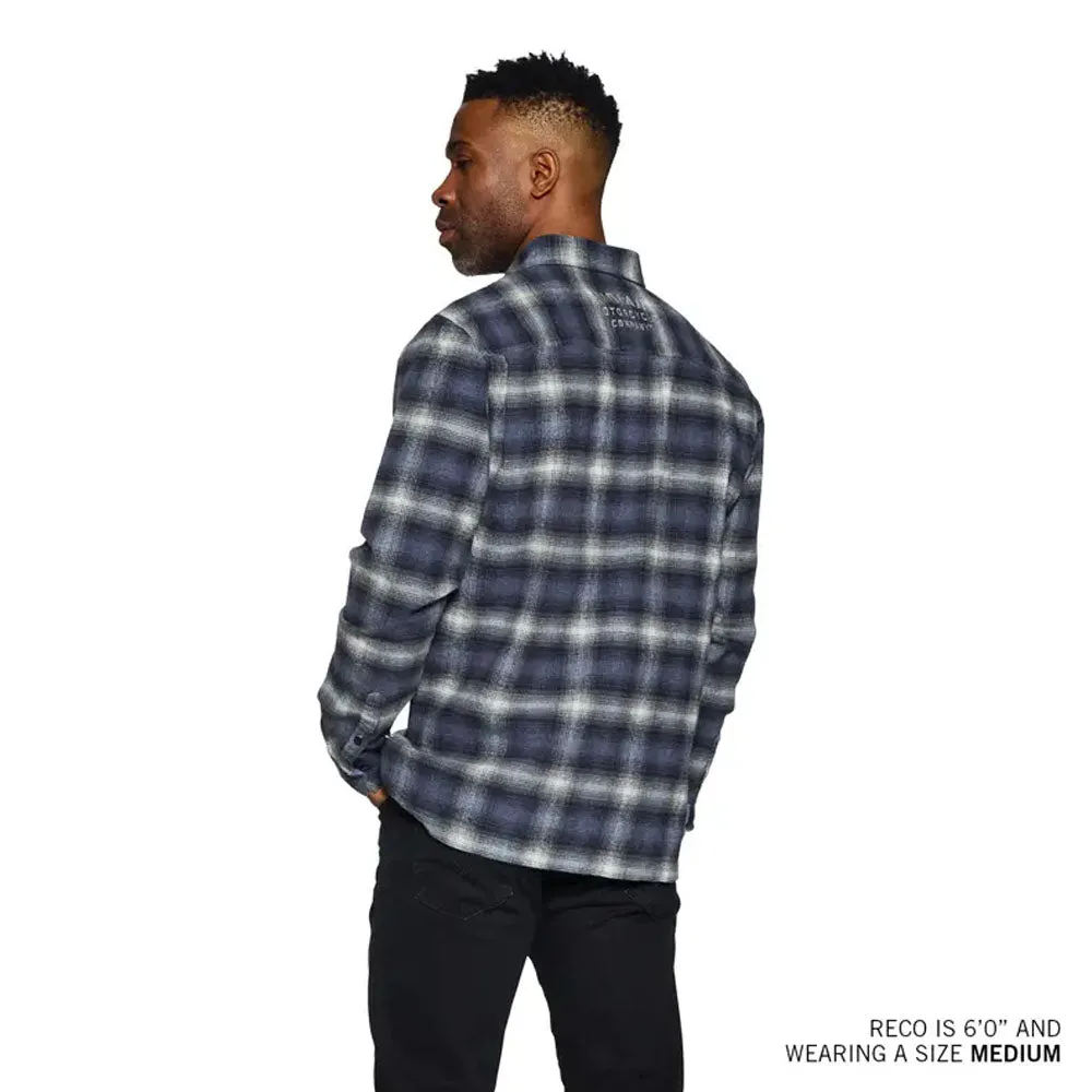 Indian Motorcycle Mens Bolton Plaid Shirt Navy