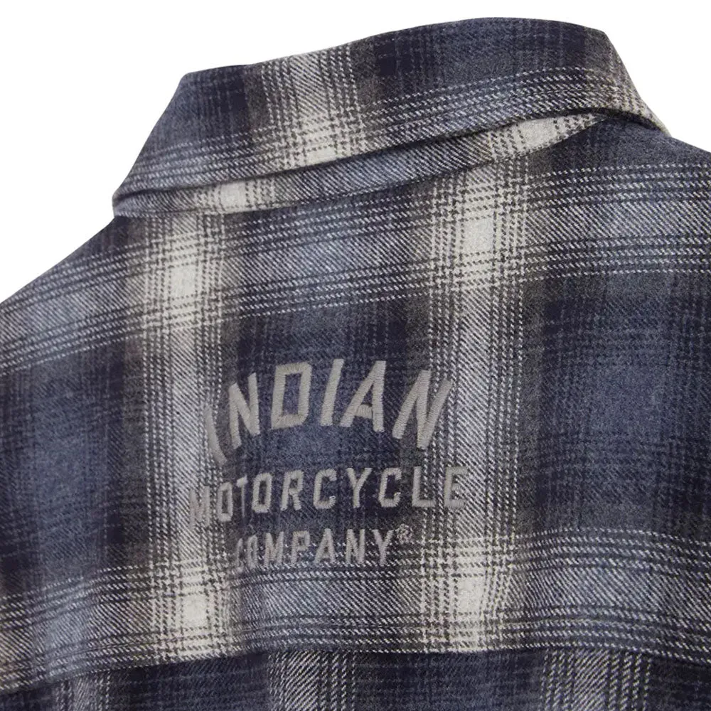 Indian Motorcycle Mens Bolton Plaid Shirt Navy