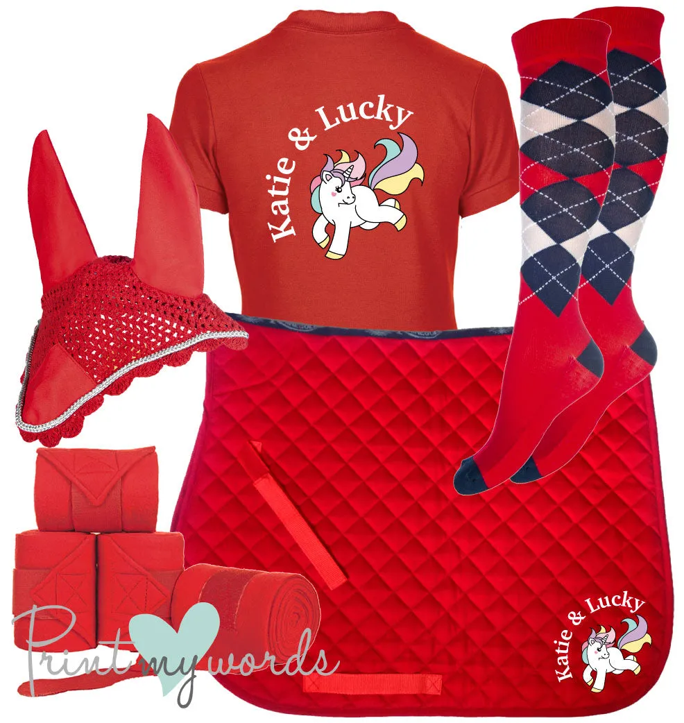 'Ivy' Children's Personalised Matching Equestrian Set - Unicorn Design