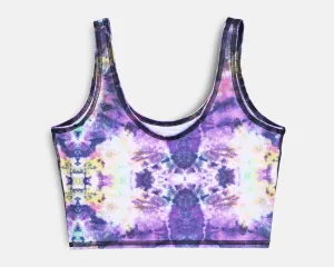Jade Crop Yoga Top - Acid Cloud print