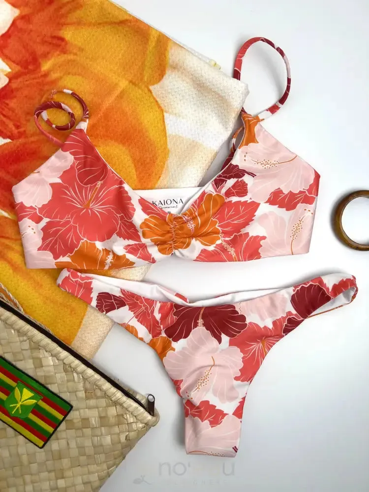 KAIONA SWIMWEAR - Mokolii Hibiscus Sunset Bikini Top
