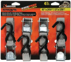 Keeper 05105 Tie-Down, 1 in W, 10 ft L, Polyester, Orange, 300 lb, S-Hook End Fitting :EA: QUANTITY: 1