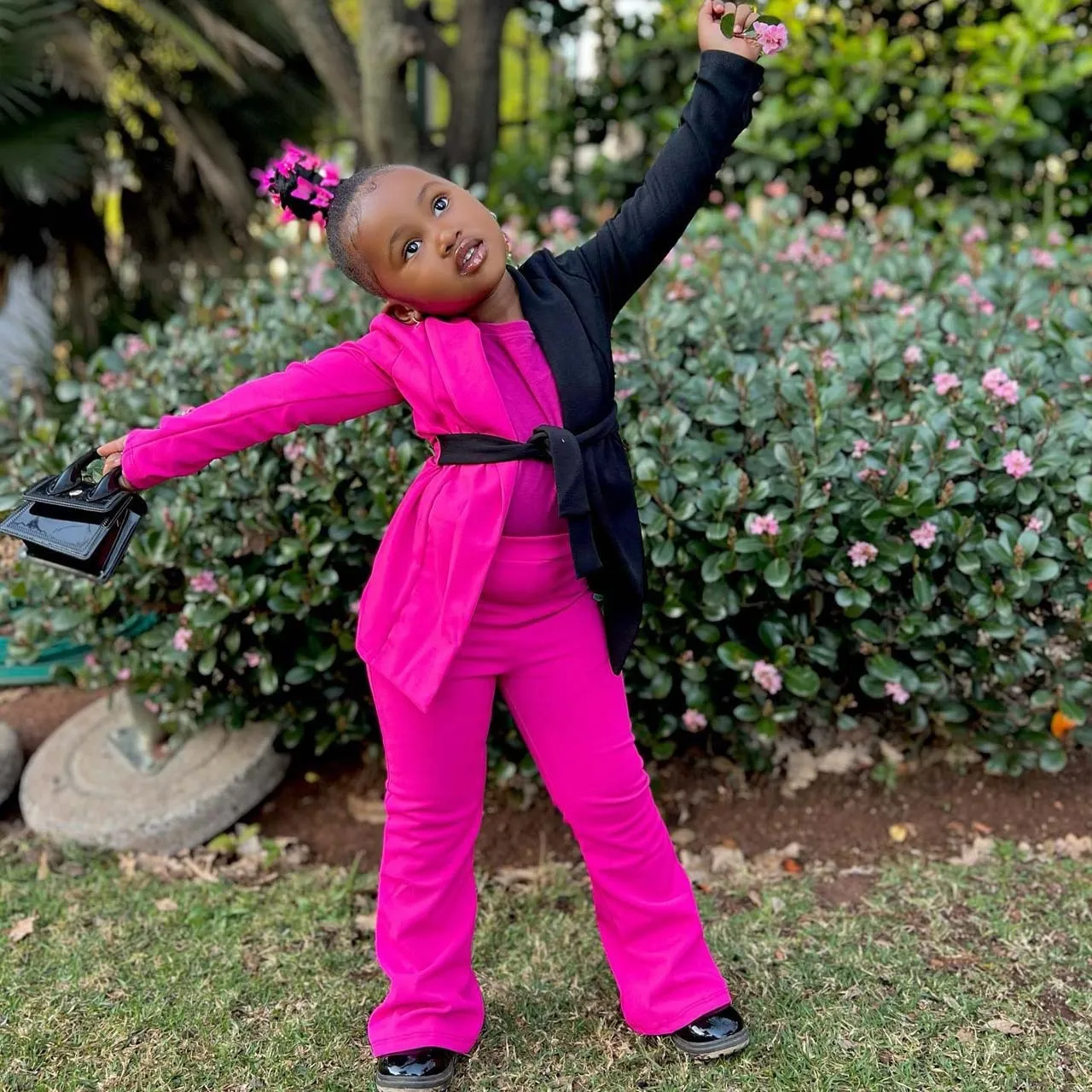 Kids Girls Colorblock Blazer   Pants Fashion Clothes Sets