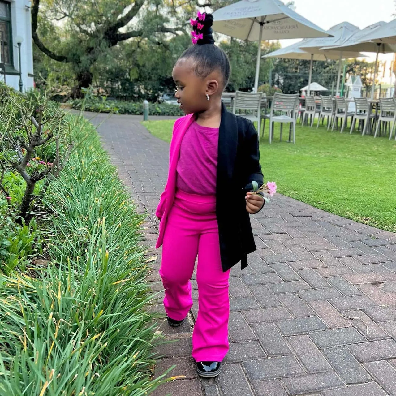 Kids Girls Colorblock Blazer   Pants Fashion Clothes Sets