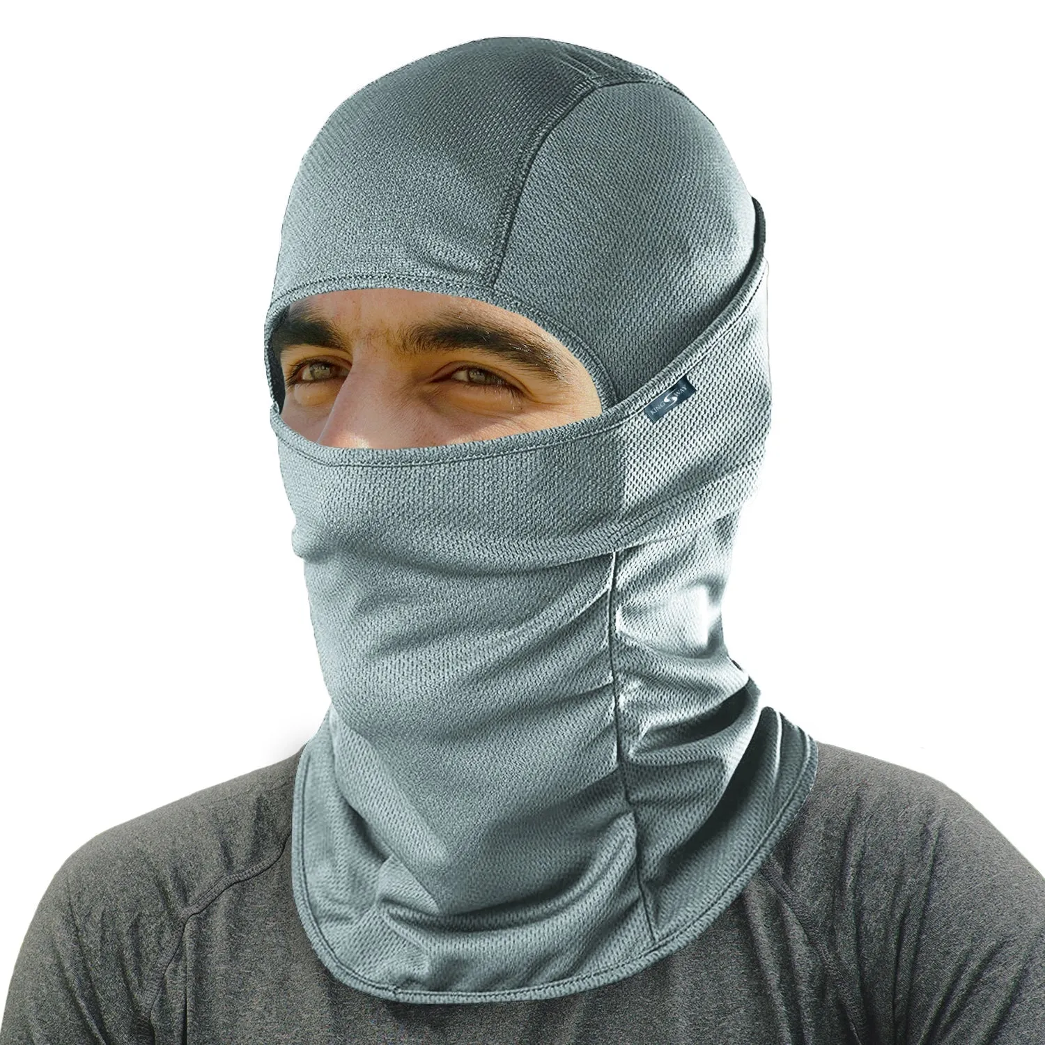 KINGSWAY® Dual Layer Face Mask for Bikers, Full Face Cover Balaclava Riding Gear Bike & Cycling Accessories Helmet Liner for Men Women Save from UV Sun and Dust, 4 Way Stretch, Grey, Pack of 1