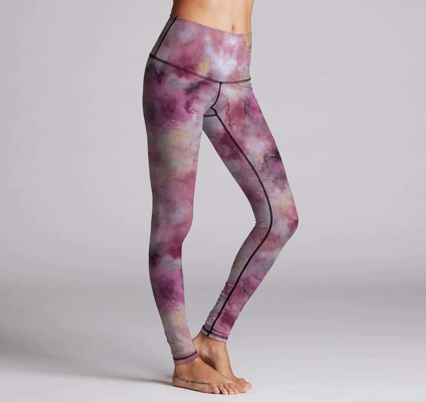 Leggings (Hi-Waist), Marble Pink