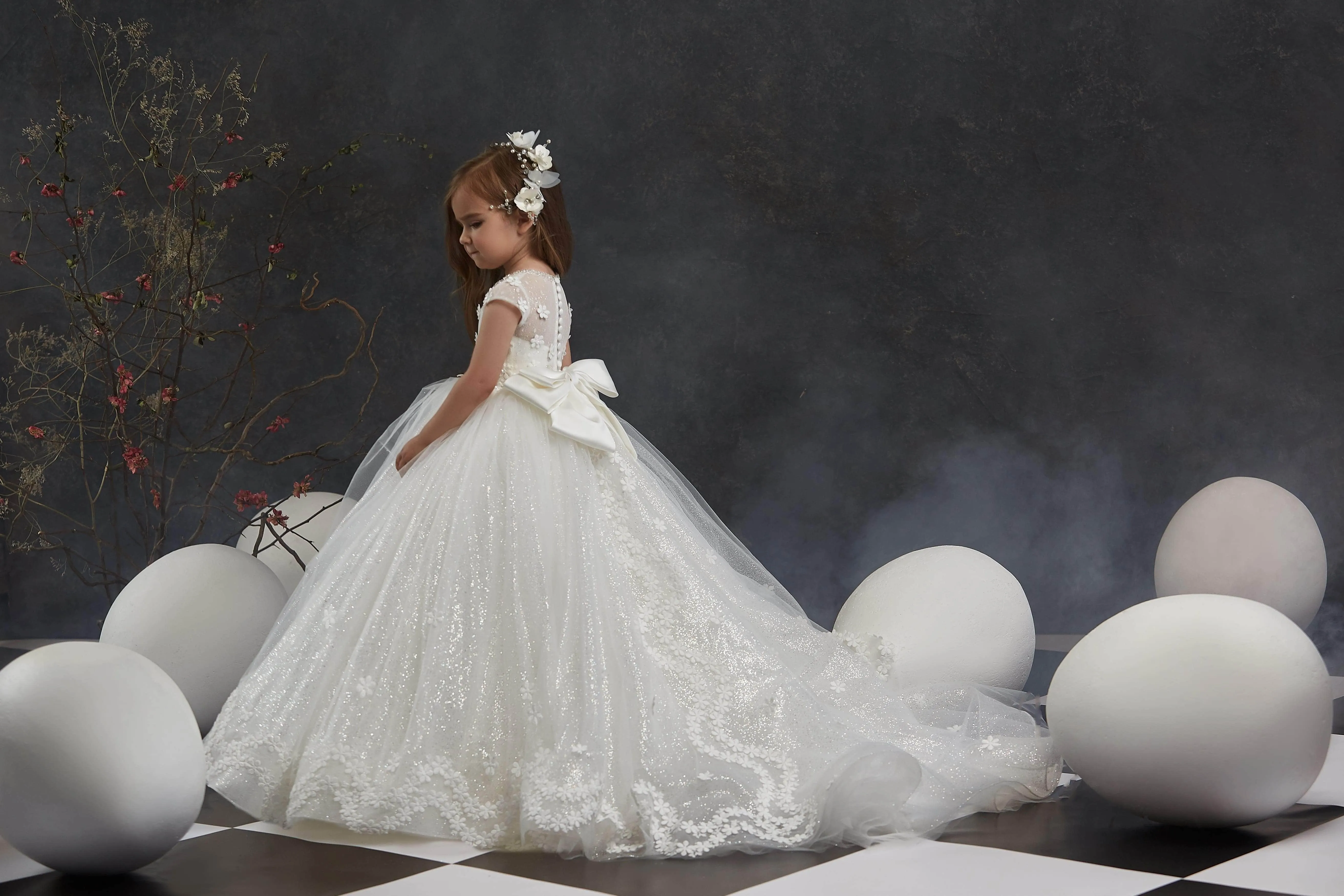 Little Princess Lace Tulle Sparkly Dress