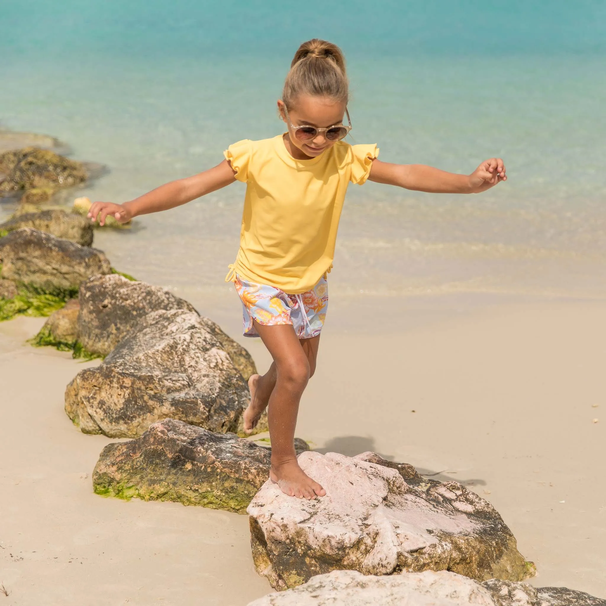 Marigold Sustainable Flutter Sleeve Rash Top