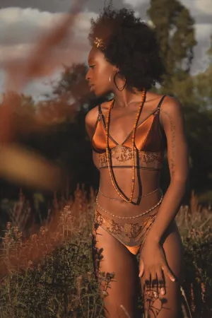 Mawu Silk Embroidery Longline Bralette