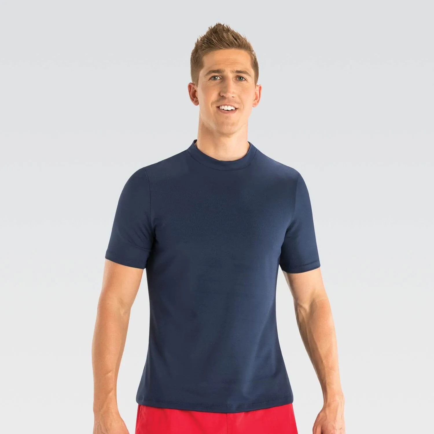 Men's Mock Neck Short Sleeve Rash Guard