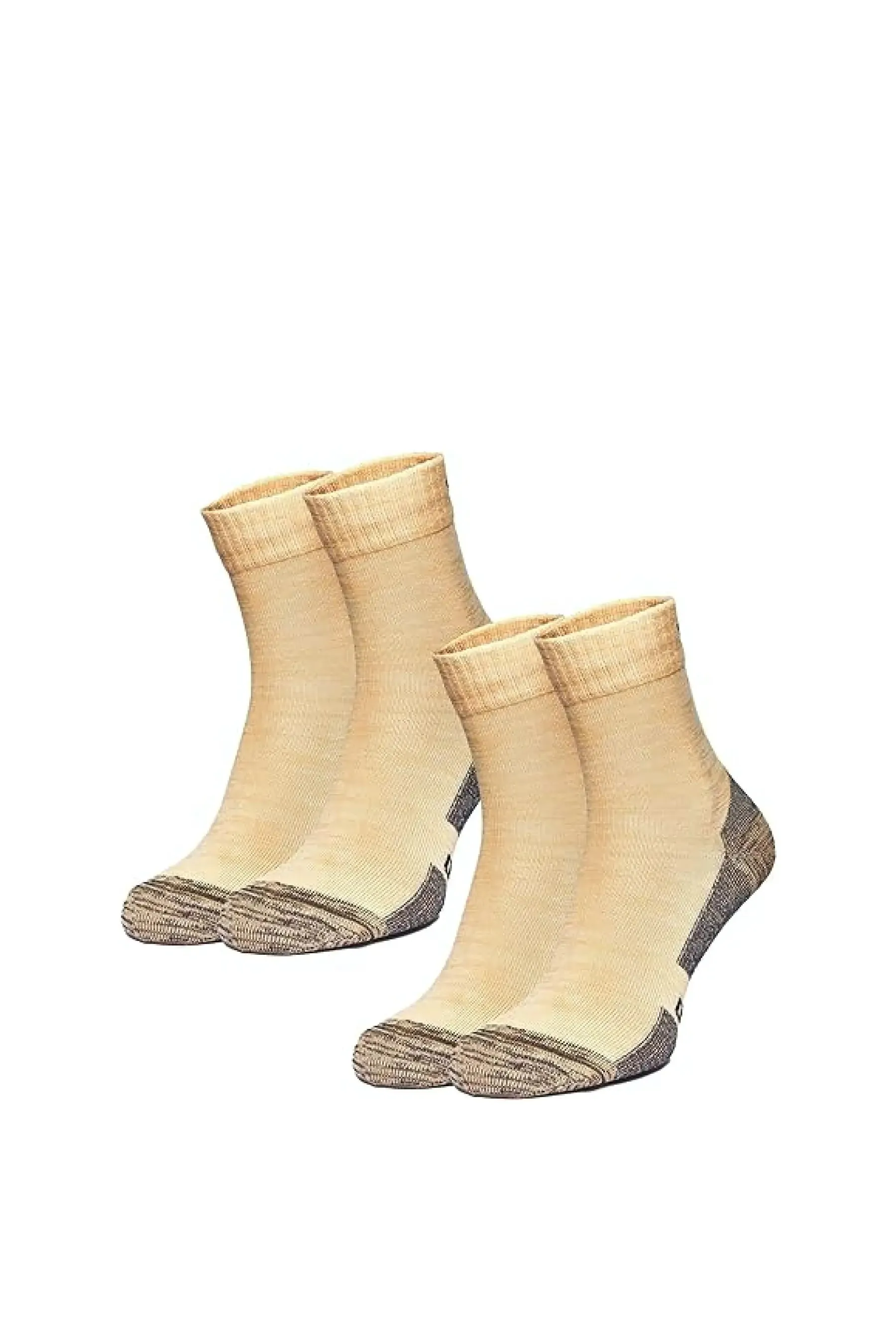 Merino Wool Running Socks - (Pack of 2) Peach Grey