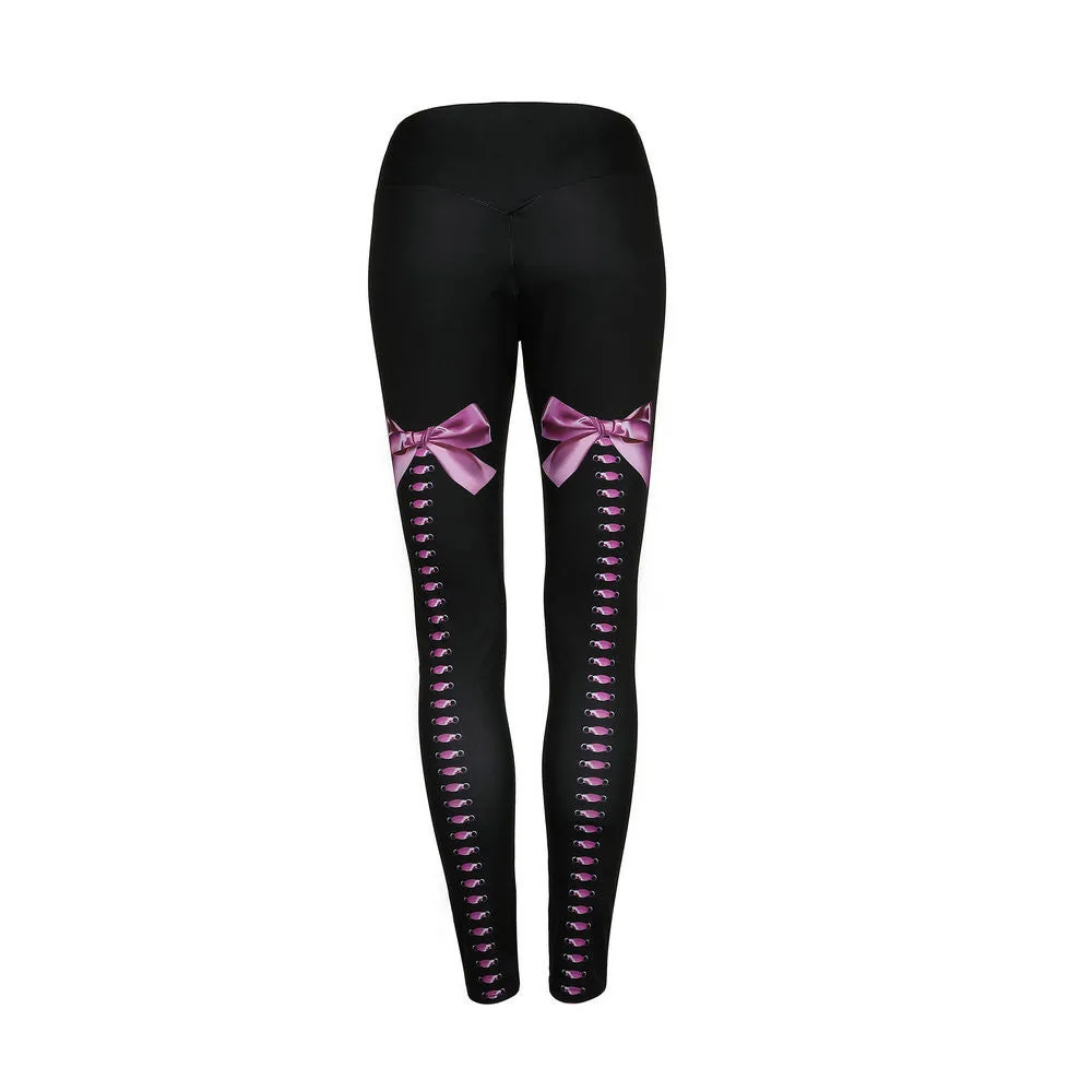 Mid Waist Bow Leggings