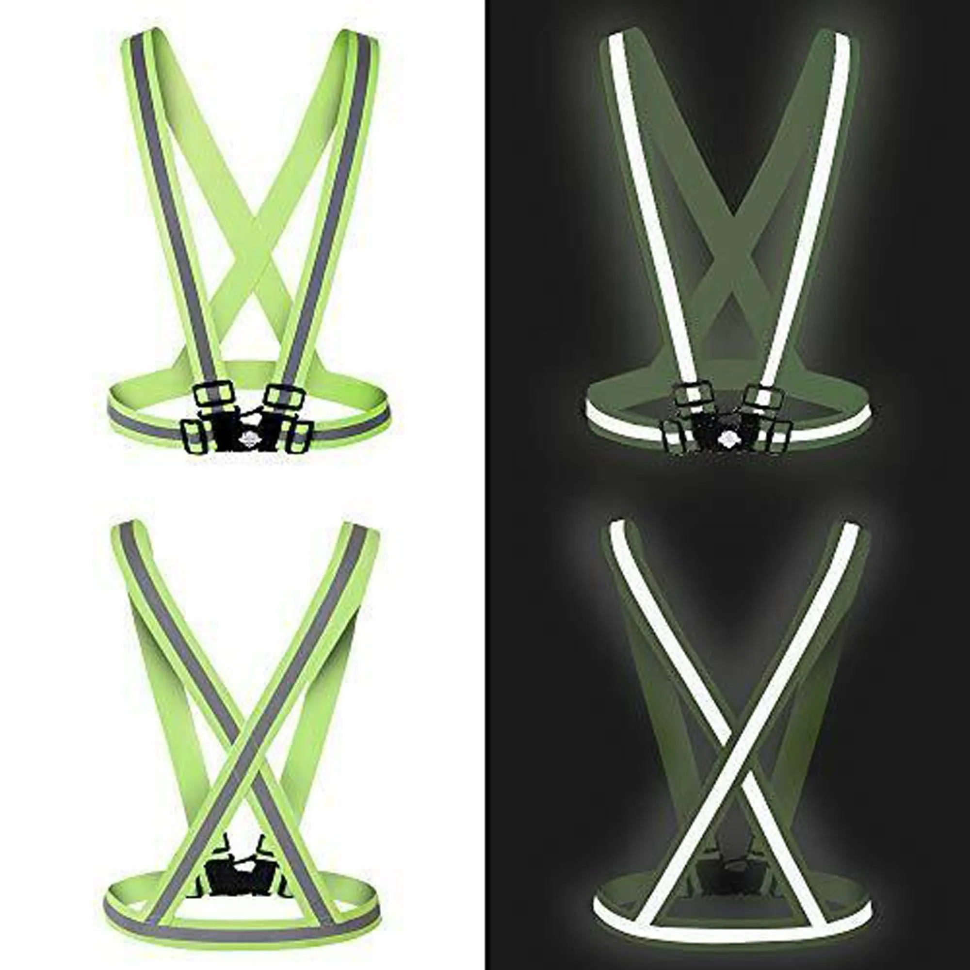 Milex Reflective Vest - High Visibility Cross Belt with Adjustable Straps