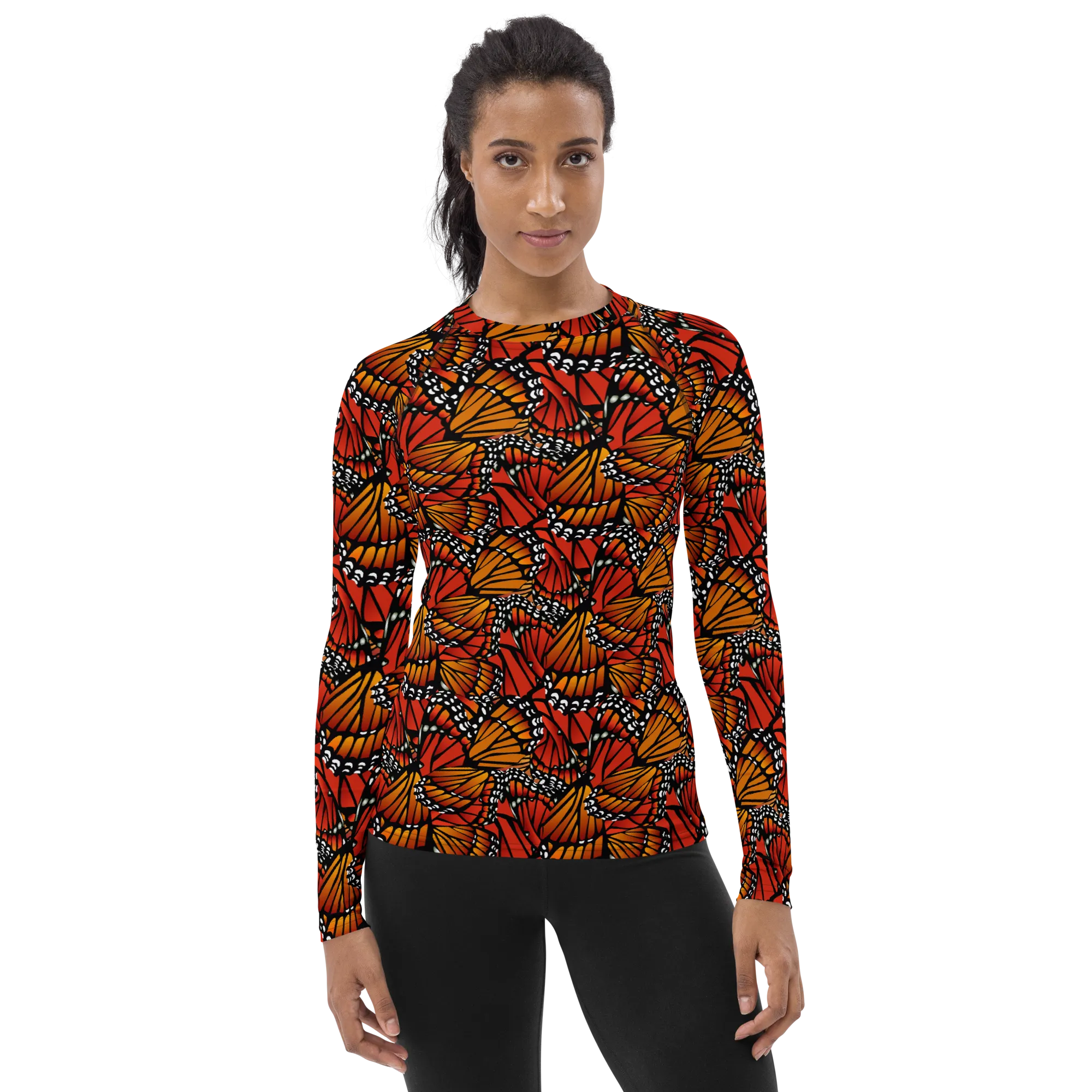Monarch (Zacuanpapalotl) Ancestors - Women's Rash Guard Top