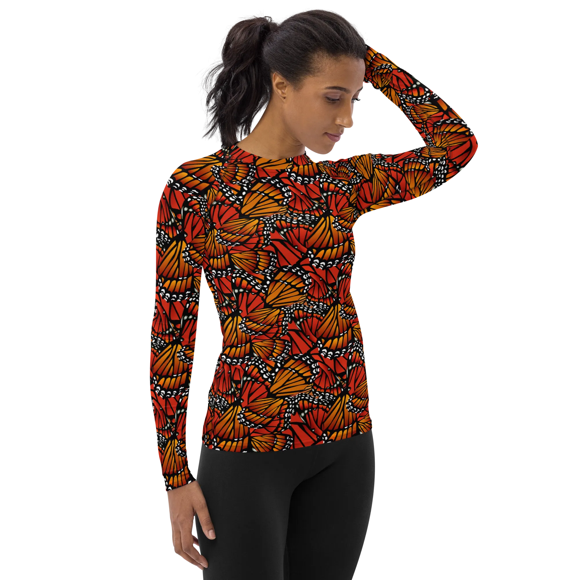 Monarch (Zacuanpapalotl) Ancestors - Women's Rash Guard Top