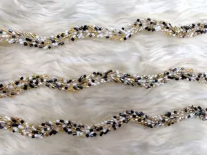 Multicolour Fancy Cutdana Beads Work Embroidered Border