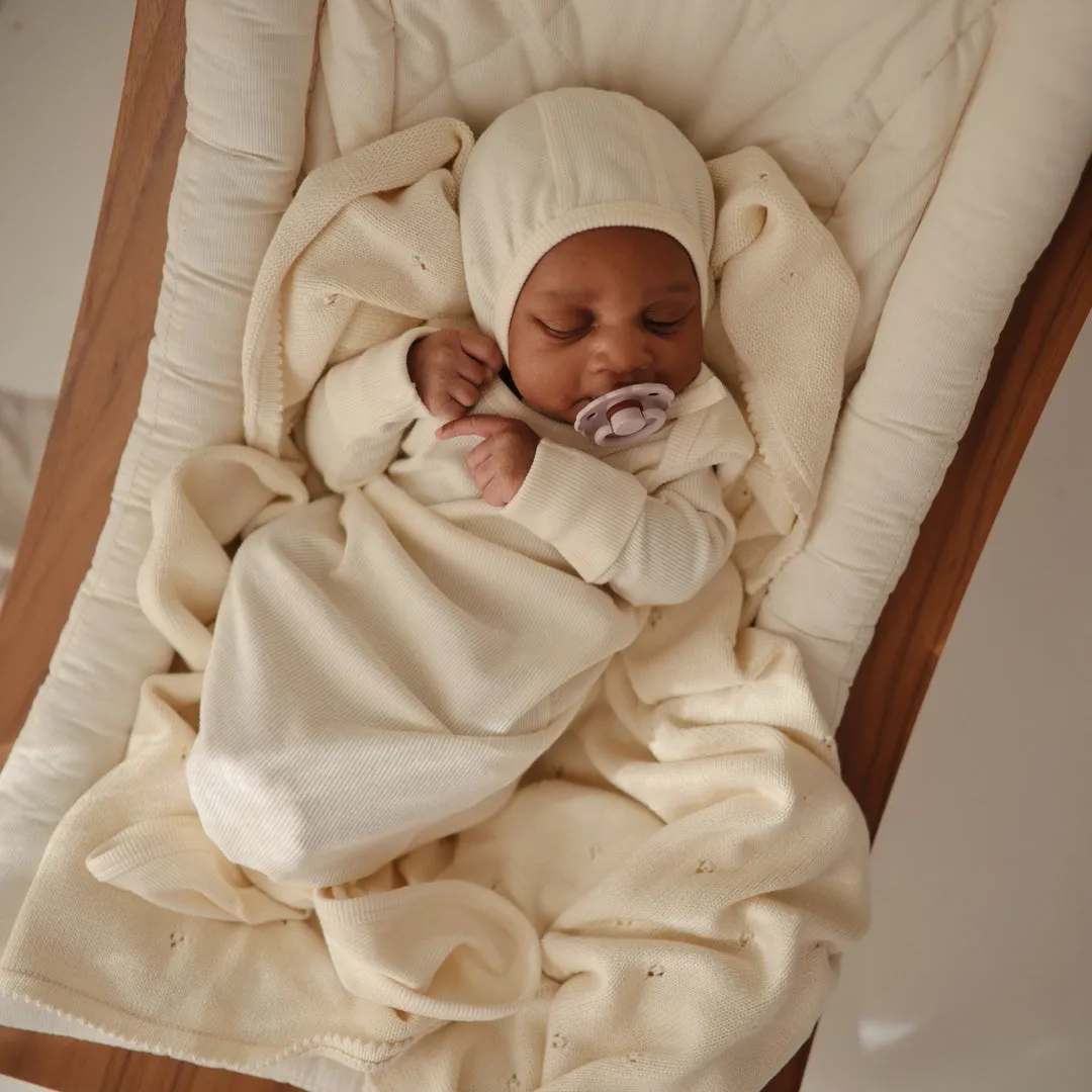 Mushie Ribbed Knotted Baby Gowns