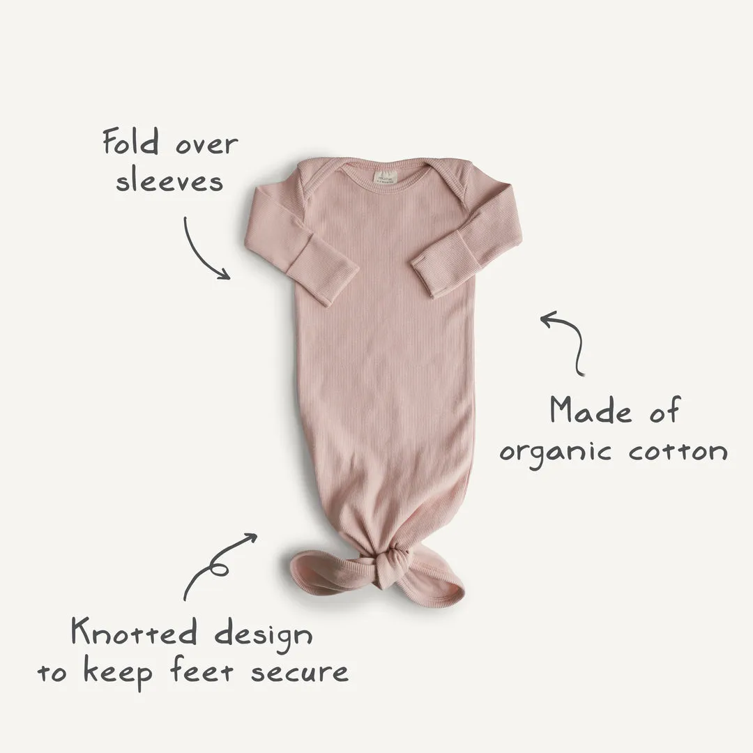 Mushie Ribbed Knotted Baby Gowns
