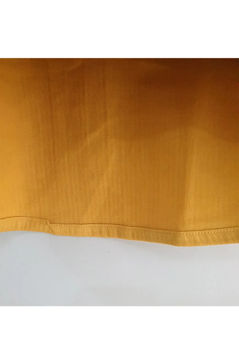Mustard Yellow Thread Embroidered Bunny Linen Dress