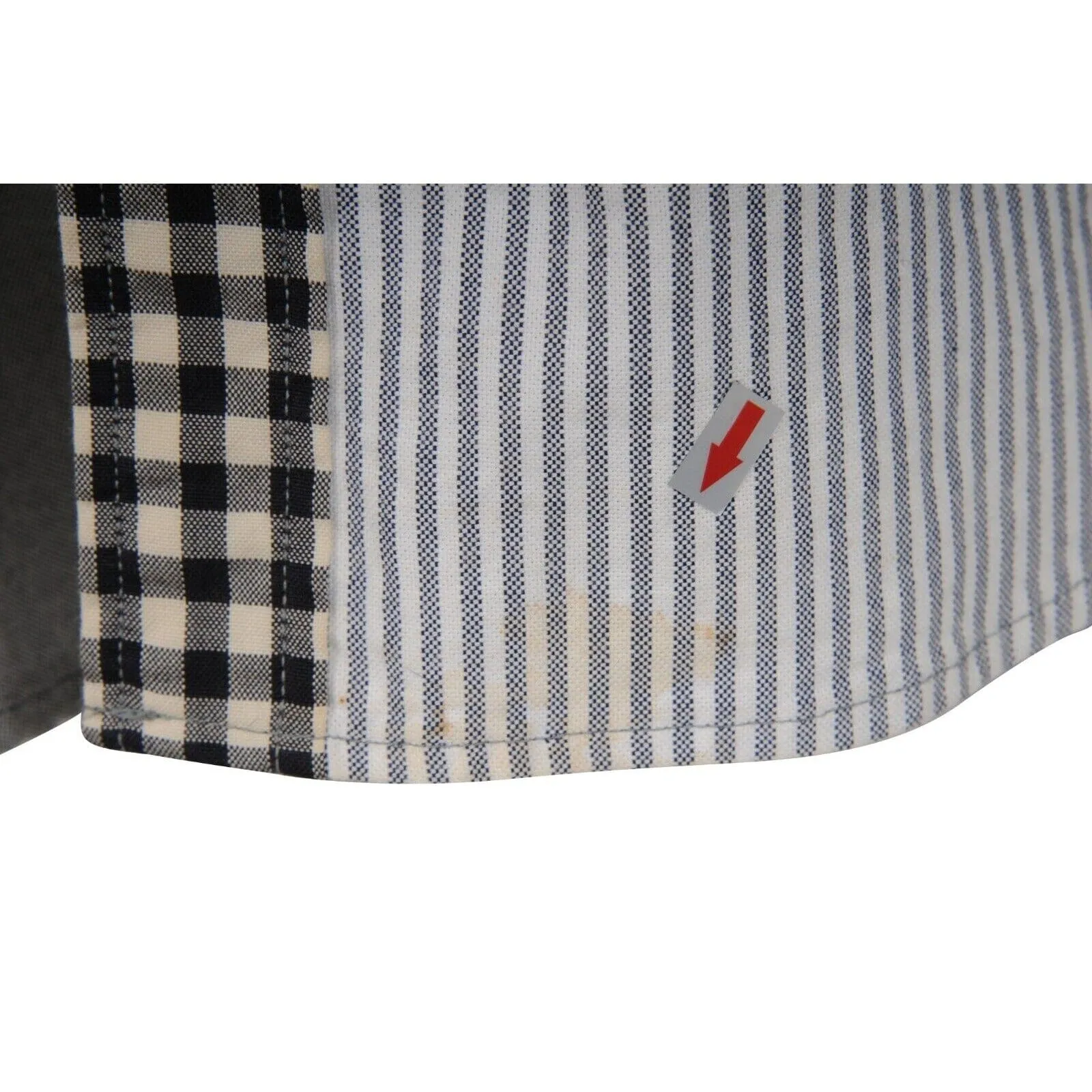 NBA Button Down Blue White Stripe Patchwork Shirt