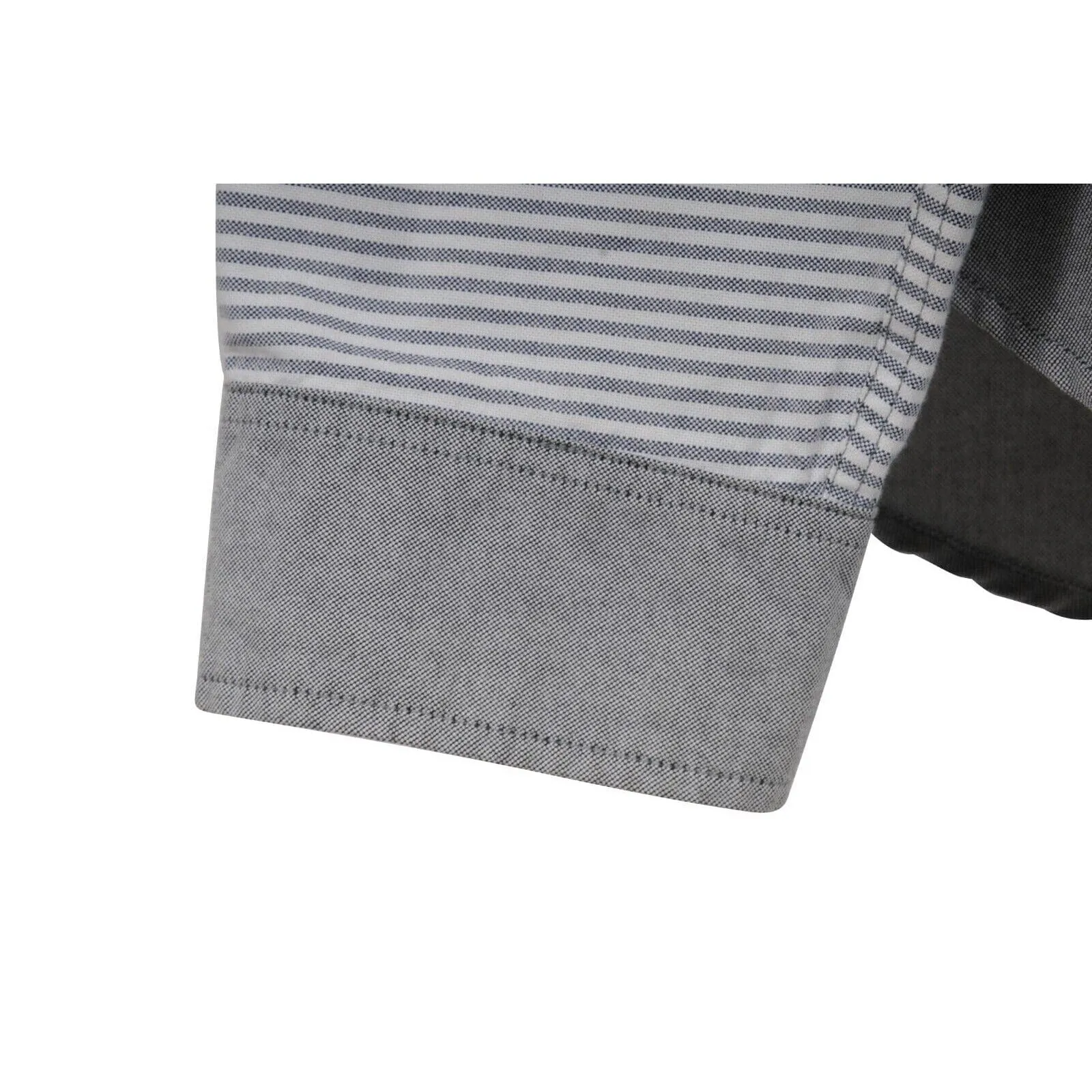 NBA Button Down Blue White Stripe Patchwork Shirt