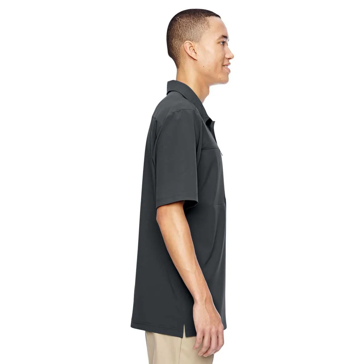 North End Men's Graphite Excursion Crosscheck Performance Woven Polo