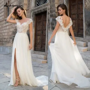NumberSea abiti da sposa Lace Wedding Dresses Boho Beach Tulle Marriage Bridal Gowns Custom made Plus Size Princess Party Dresses