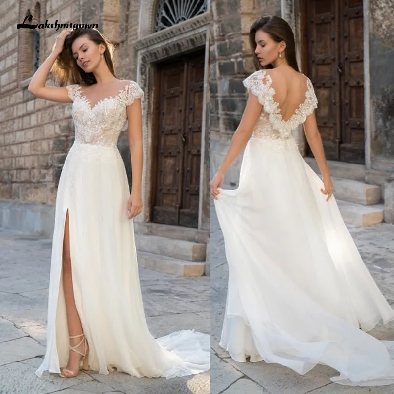 NumberSea abiti da sposa Lace Wedding Dresses Boho Beach Tulle Marriage Bridal Gowns Custom made Plus Size Princess Party Dresses