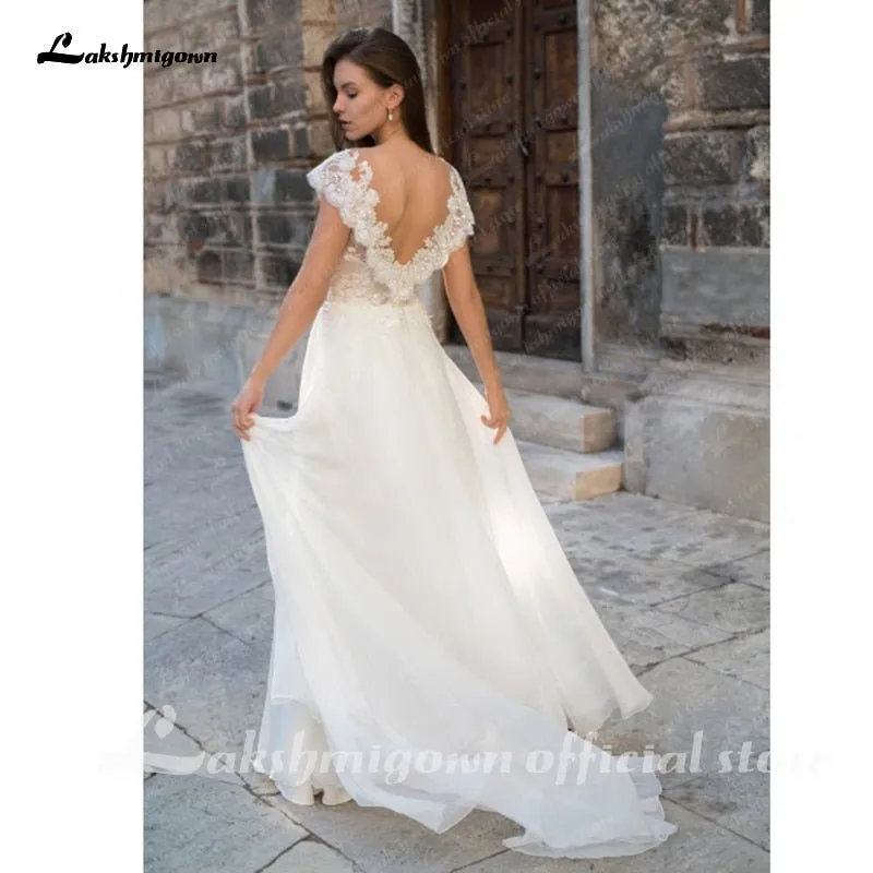 NumberSea abiti da sposa Lace Wedding Dresses Boho Beach Tulle Marriage Bridal Gowns Custom made Plus Size Princess Party Dresses