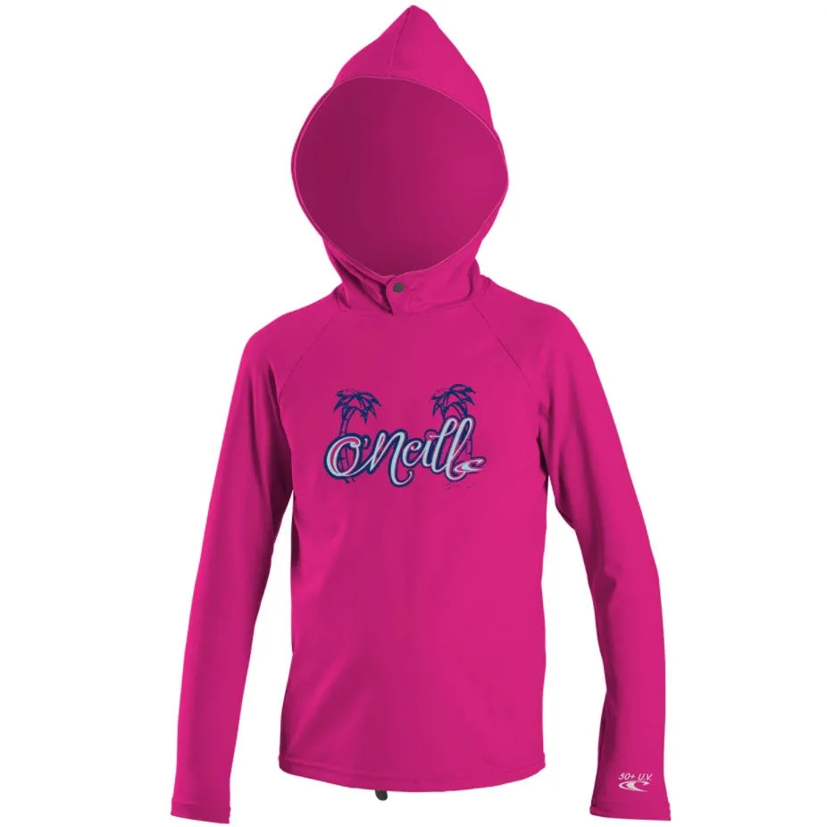 O'Neill Toddler Skins Hooded Long Sleeve Rash Tee - Berry