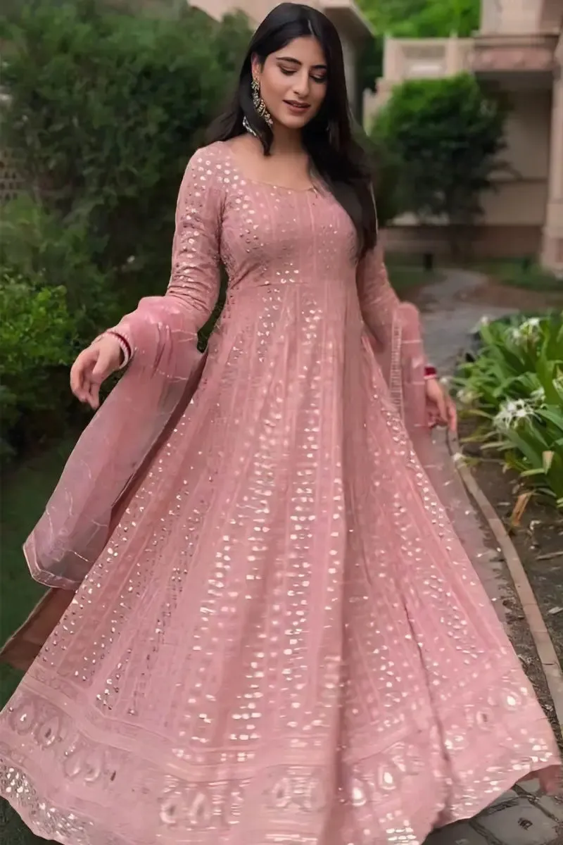 Pink Princess Gown For Party Wear