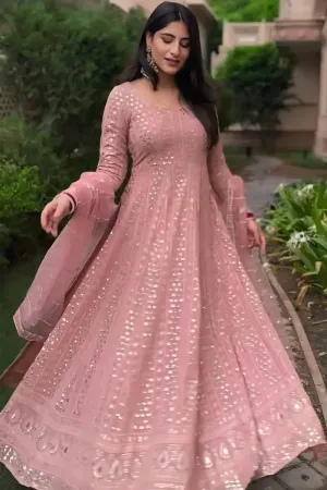 Pink Princess Gown For Party Wear