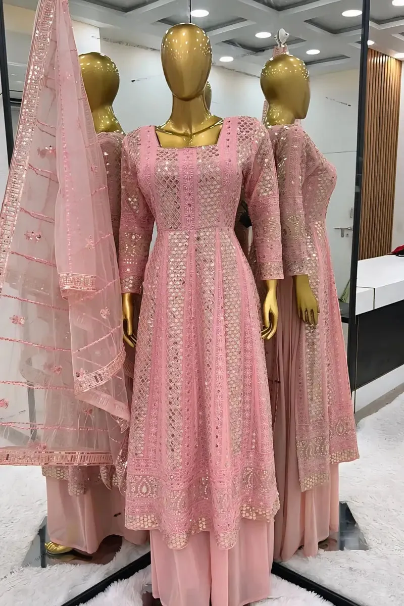 Pink Princess Gown For Party Wear