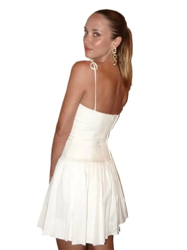 Pleated Drop-Waist Fit & Flare Dress for Women