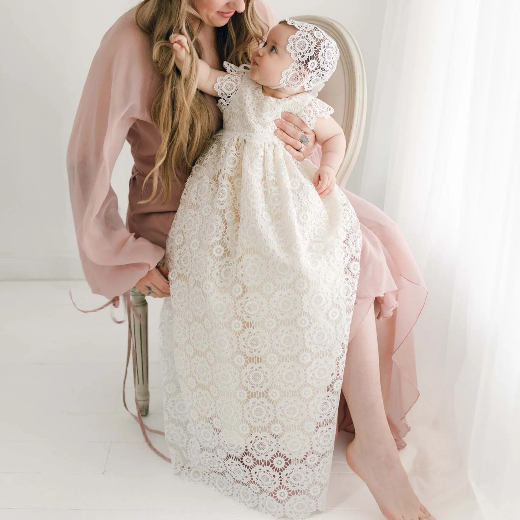 Poppy Christening Gown & Bonnet
